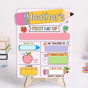 Customized First And Last Day School Sign Back to School Sign Kindergarten 1st Day of School Sign First Day School Wooden School Board
