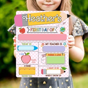 Customized First And Last Day School Sign Back to School Sign Kindergarten 1st Day of School Sign First Day School Wooden School Board