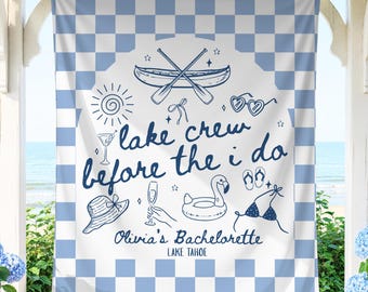 Lake Crew Before I Do Lake Bachelorette Banner: Custom Backdrop for Summer Bridal Shower Lake Bach Party