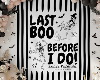 Last Boo Before I Do Halloween Bachelorette Banner: Custom Spooky Halloween Bach Decor
