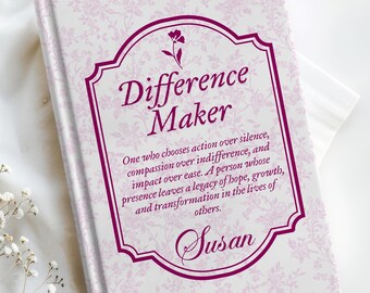 Custom Difference Maker Journal, Coworker Gift, Boss Gift, Difference Maker Definition Gift, Mentor Appreciation Gift, Leader Gift