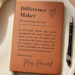Difference Maker 2nd Grade Teacher Journal: Personalized Notebook Appreciation Gift for Second Grade Teachers
