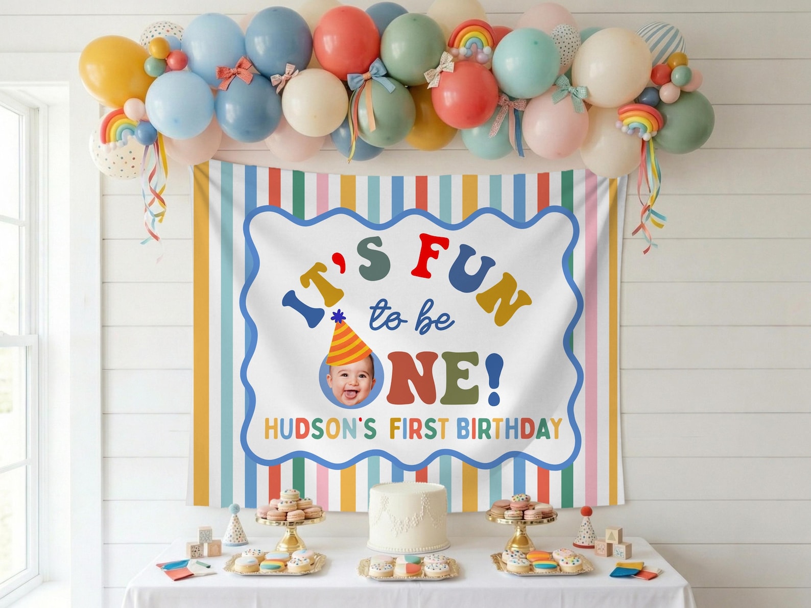 It's Fun to Be One First Birthday Banner: Personalized 1st Birthday ...