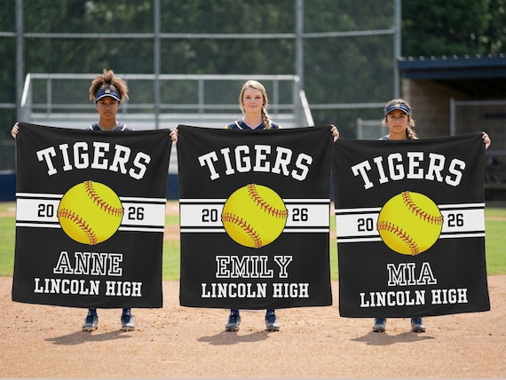 Personalized Softball Blanket: Softball Senior Night Keepsake