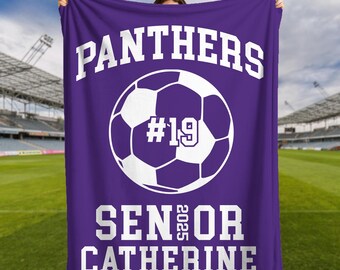 Personalized Senior Night Soccer Gift Blanket for Senior Soccer Player Gift for Senior Night Class 2025 Soccer Senior Custom Blanket Soccer