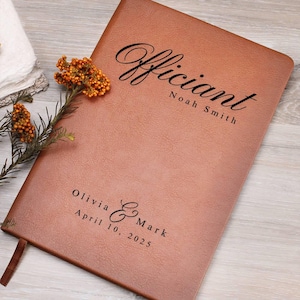 Personalized Officiant Book for Wedding Officiant Gift Custom Journal Gift Notebook Officiant Book for Ceremony Gift for Officiant Book