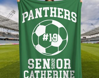 Personalized Senior Night Soccer Gift Blanket for Senior Soccer Player Gift for Senior Night Class 2025 Soccer Senior Custom Blanket Soccer
