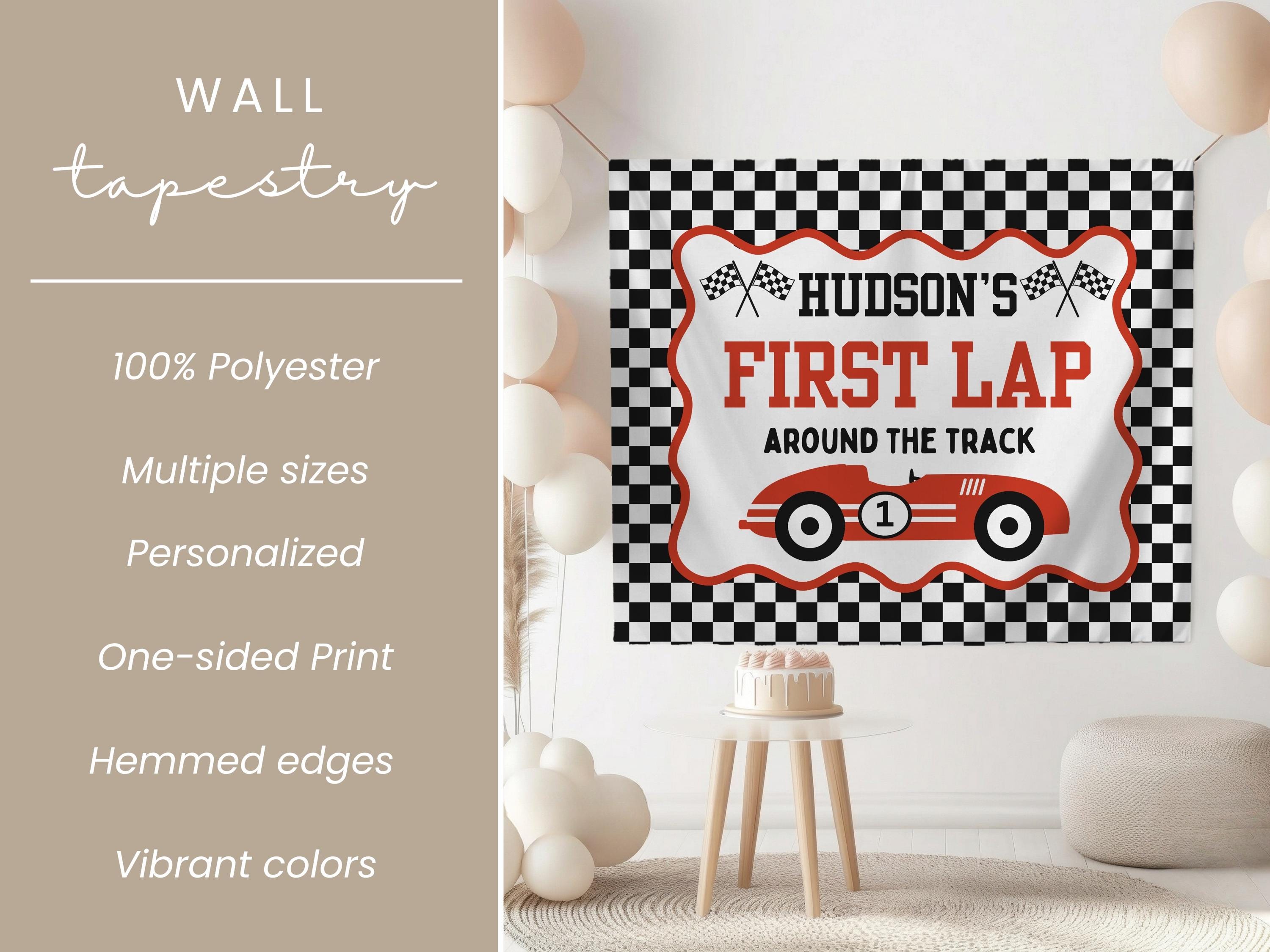 First Lap Around the Track Race Car First Birthday Banner: Custom Racer ...