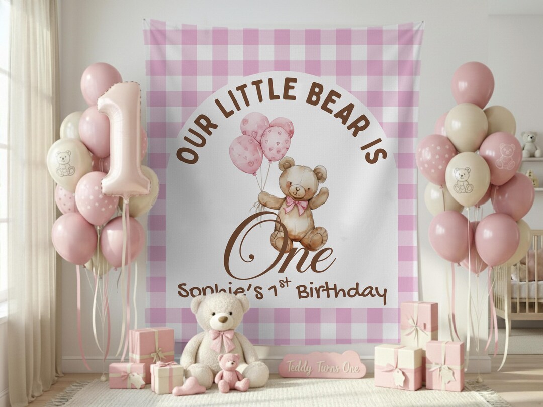 Our Little Bear is One Beary First Birthday Banner: Personalized 1st ...