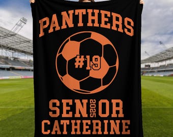 Personalized Senior Night Soccer Gift Blanket for Senior Soccer Player Gift for Senior Night Class 2025 Soccer Senior Custom Blanket Soccer
