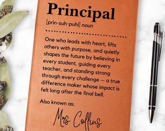 Principal Gift Personalized Leather Journal End of Year Gift School Administrator Gift Appreciation Gift Personalized Principal Journal Gift