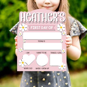 Personalized First And Last Day School Sign Back to School Sign Kindergarten 1st Day of School Sign First Day School Wooden Reusable Board