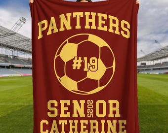 Personalized Senior Night Soccer Gift Blanket for Senior Soccer Player Gift for Senior Night Class 2025 Soccer Senior Custom Blanket Soccer