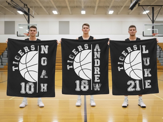 Personalized Basketball Blanket, Basketball Senior Night Gifts, End of Season Senior Basketball Team Gift, Custom Basketball Blankets