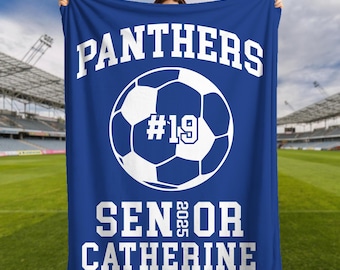 Personalized Senior Night Soccer Gift Blanket for Senior Soccer Player Gift for Senior Night Class 2025 Soccer Senior Custom Blanket Soccer