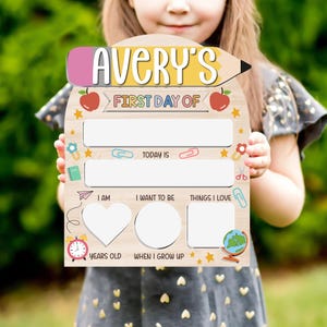 Customized First And Last Day School Sign Back to School Sign Kindergarten 1st Day of School Sign First Day School Wooden School Board