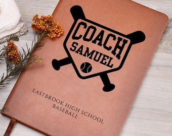 Personalized Baseball Coach Gift Journal Baseball Coach Thank You Gifts Notebook Baseball Personalized Coach Gift for Coach Baseball Journal