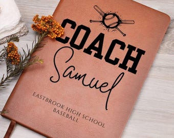 Personalized Baseball Coach Gift Journal Baseball Coach Thank You Gifts Notebook Baseball Personalized Coach Gift for Coach Baseball Journal