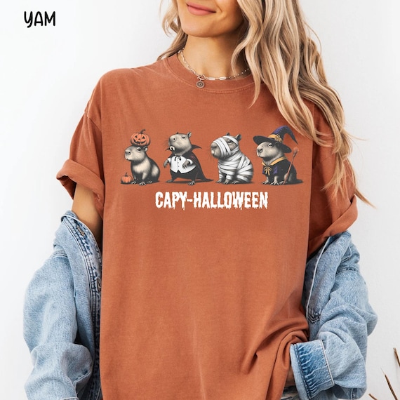 Capybara Halloween Shirt, Comfort Colors® Halloween Capybara Tee, Capy Boo Ra Shirt, Witch Capybara Tshirt, Cute Halloween Capybara Shirt