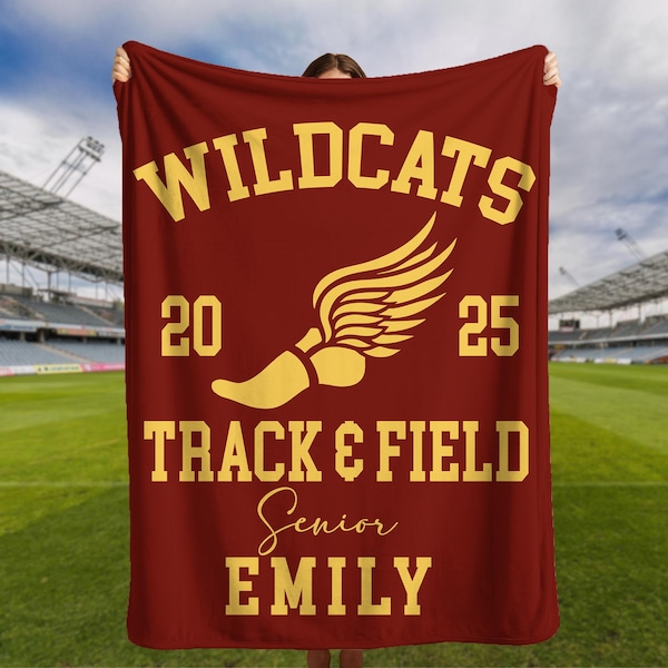Personalized Senior Night Track And Field Gift Blanket for Senior Track Player Gift for Senior Night Class 2025 Track and Field Senior Night