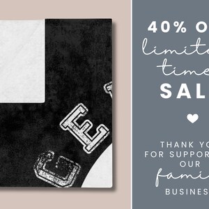 May include: A monochrome design featuring the letters "GE" in a distressed style. The image includes the text "40% OFF limited time SALE" and "Thank you for supporting our family business."