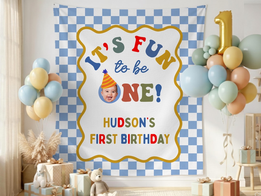 It's Fun to Be One First Birthday Banner: Personalized 1st Birthday ...