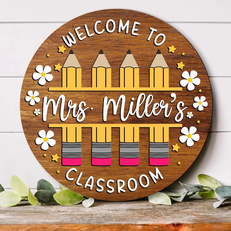 Personalized Teacher Gifts 3D Teacher Door Sign Teacher Welcome Sign ...