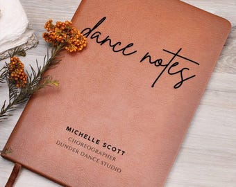 Dance Teacher Gift Custom Leather Journal Personalized Dance Instructor Gift for Dance Teacher Recital Gift Mentor Appreciation Gift