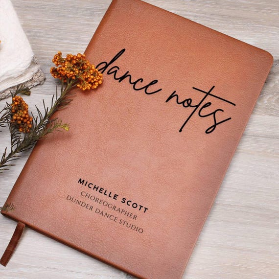 Dance Teacher Gift Custom Leather Journal Personalized Dance Instructor Gift for Dance Teacher Recital Gift Mentor Appreciation Gift
