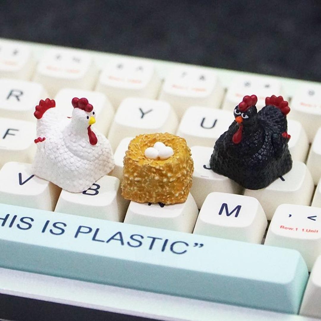 Angry Chicken Protecting Egg Artisan Keycap Computer Resin Keycap for ...