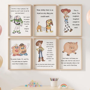 Toy Story Inspirująca Sztuka Ścienna Cyfrowe Pobieranie, Dekoracja Pokoju Dziecięcego, Zestaw Plakatów Motywacyjnych Cytatów, Sztuka Ścienna Do Pokoju Dziecięcego, Wydruki Toy Story