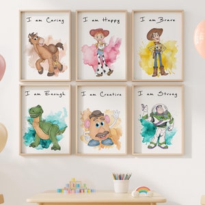 Toy Story Watercolor Characters Wall Art, Nursery Wall Art, Set of 13 Prints, Playroom Decoration, Kids Room Decor, Toy Story Inspired Art