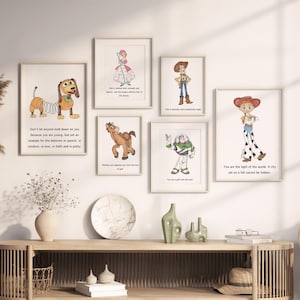 Toy Story Wall Art, Watercolor Toy Story Prints, Nursery Wall Decor, Kids Room Decor, Toy Story Poster, Toy Story Party Poster, Woody Art