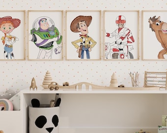 Toy Story Wall Art Digital Download, Kids Room Decor, Nursery Wall Art, Woody Poster, Instant Download, Toy Story Wall Decor, Woody Art