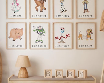 Toy Story Positive Affirmations Prints, Kids Room Decor (Digital Poster Set)