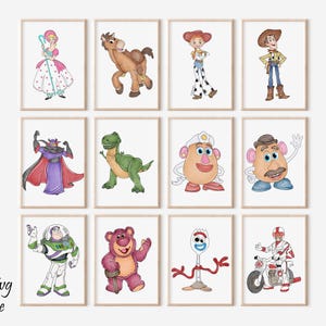 Toy Story Wall Art, Watercolor Toy Story, Toy Story Printable, Toy Story Poster, Children Decor, Nursery Wall Art, Gift For Kids, Digital