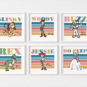 Toy Story Wall Art, Toy Story Poster, Woody Poster, Toddler Wall Art, Nursery Prints, Playroom Decor, Set of 6 Prints, Nursery Wall Decor