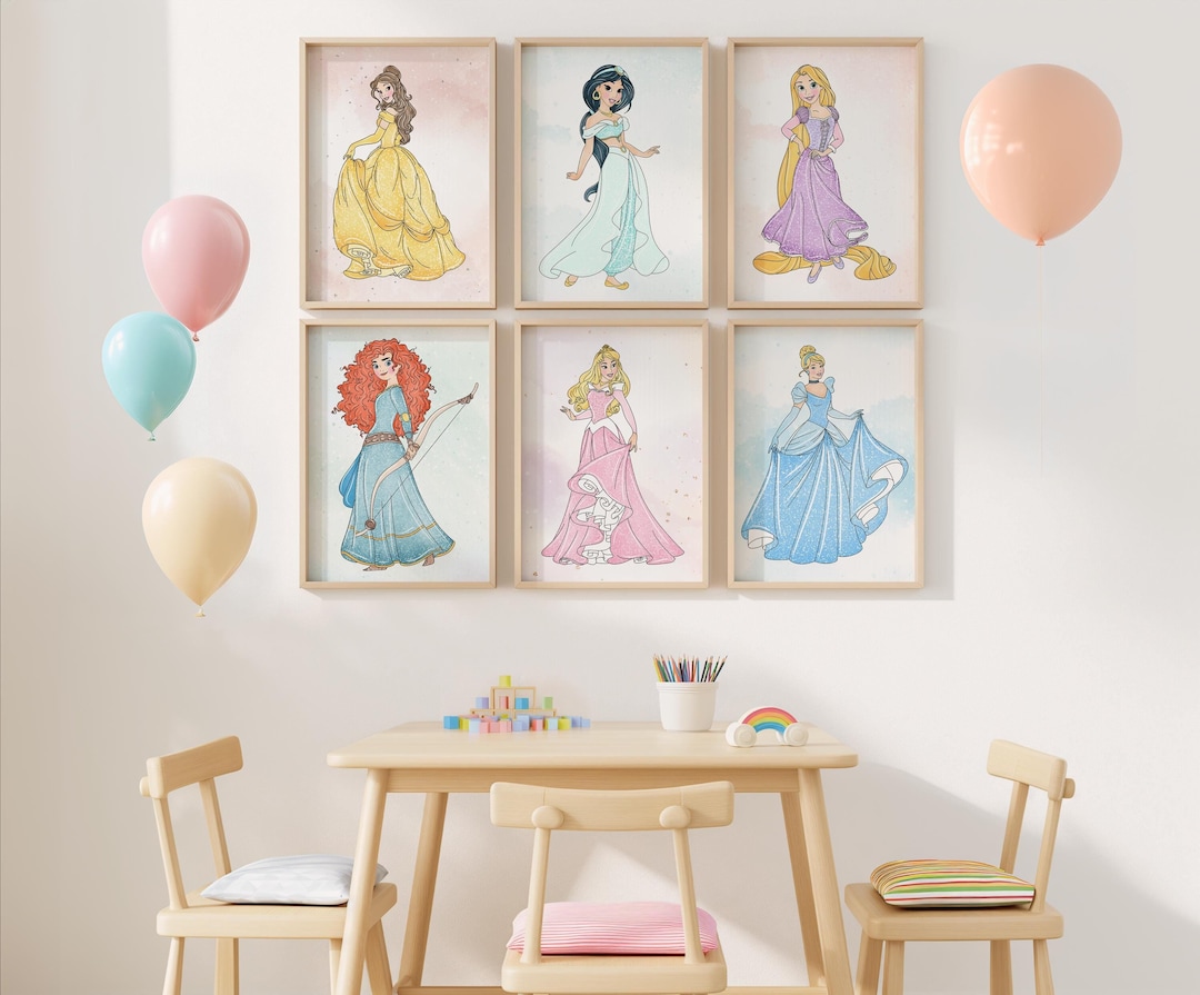 Princess Nursery Decor Print, Modern Kids Room Art (digital Download ...