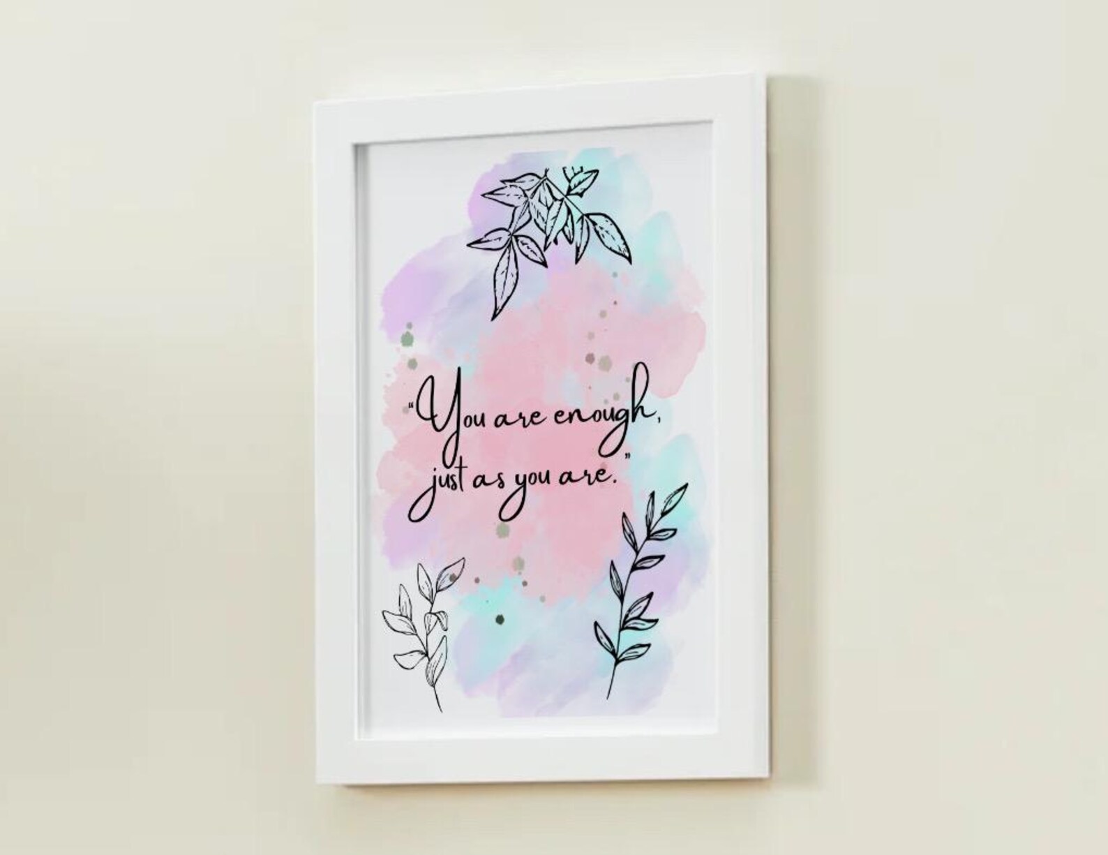 Motivational Quote Canvas Wall Art for Peace and Self-Love