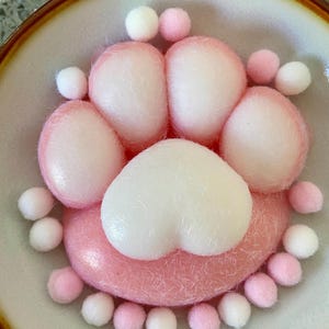 Furry Pink Cat Paw Taba Squishy Toy | Stress Relief Fidget Toy | Kawaii Silicone Sensory Play Toy | Cute Desk Decor | Handcrafted Gift Idea