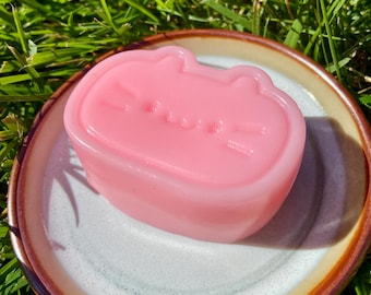 Ręcznie robiony truskawkowy żelkowy kotek Squishy | silikonowa zabawka sensoryczna