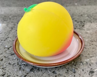 Yellow Peach Squishy Toy | Kawaii Stress Relief Fidget