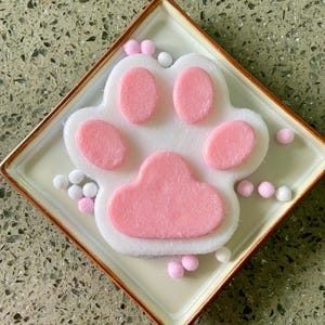 Jumbo Pink Fluffy Cat Paw Squishy Toy | Stress Relief | Cute Desk Decor | Handcrafted Gift Idea | Sensory Fidget | Soft Hand Squeeze | Relax
