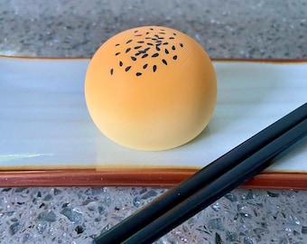 Sesame Bun Mochi Squishy: Imperfect Sensory Fidget Toy