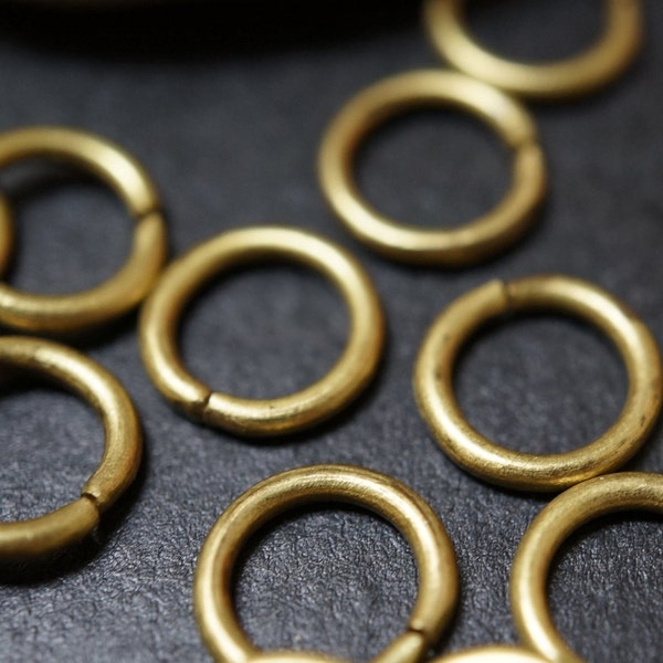 SALE - USA MADE Solid Large Raw Brass Round Jump Rings - 10mm x 1.5mm Thick  -30 pcs - 15 Gauge Wire