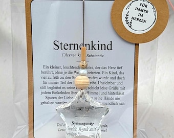 Sonnenfänger | Sternenkind Erinnerung | Geschenke für Trauernde | Geschenk Sternenkind | Sternenkind Andenken | Trauerkarte