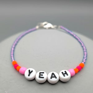 Pulsera llamativa | Pulsera de cuentas con letras | Pulsera con letras | Pulsera personalizada | Pulsera de cuentas de colores | Neón
