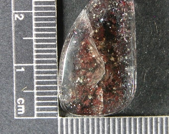 Hematite in Quartz Hand Cut Cabochon QH5