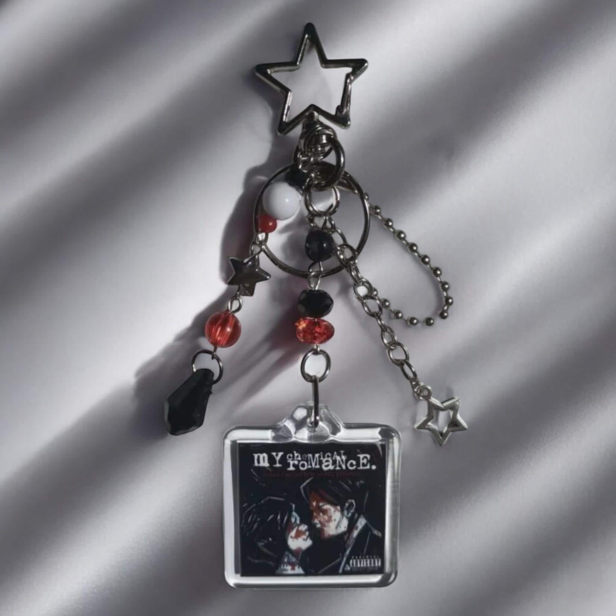 Porte-clés My Chemical Romance : accessoire emo rock en perles fait main