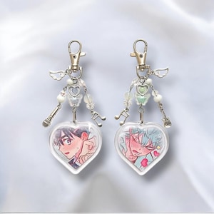 Handgemachte Ivan Till inspirierte Schlüsselanhänger - Ästhetische Anhänger, niedliches Accessoire Geschenk - Bowknot Perlen Anhänger - Anime Alien Szene